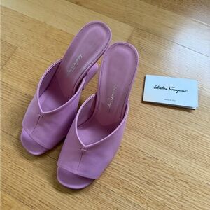 Salvatore Ferragamo Sansu Pink Women's Mules size 7